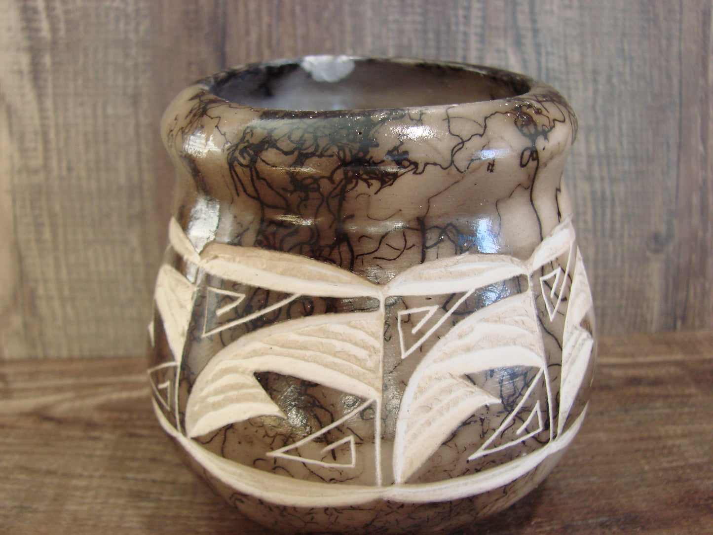 Native American Navajo Indian Horse Hair Pottery by Vail