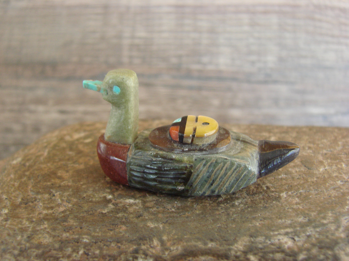 Native American Zuni Hand Carved Duck Fetish - Boone