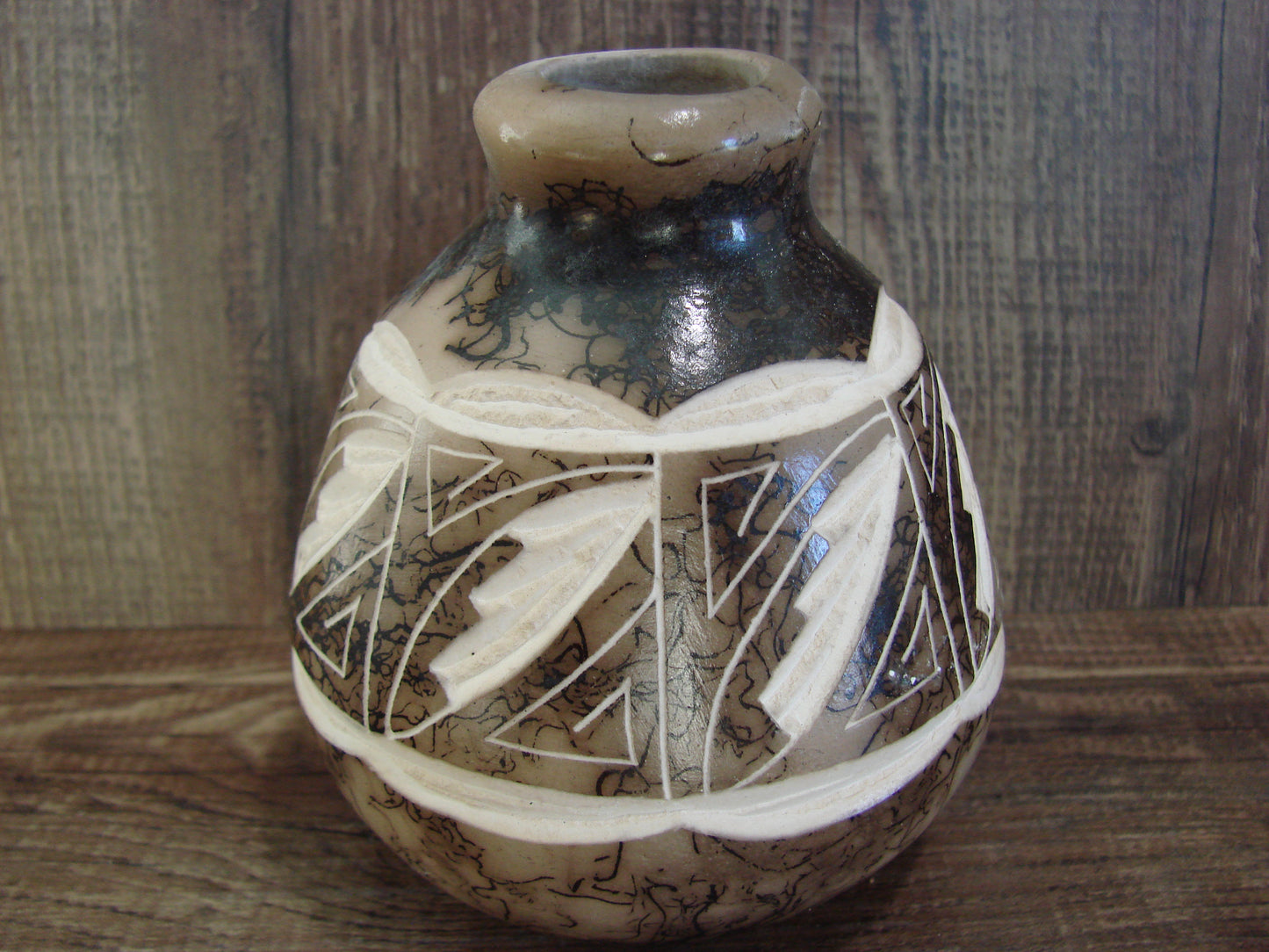 Native American Navajo Indian Horse Hair Pottery by Vail