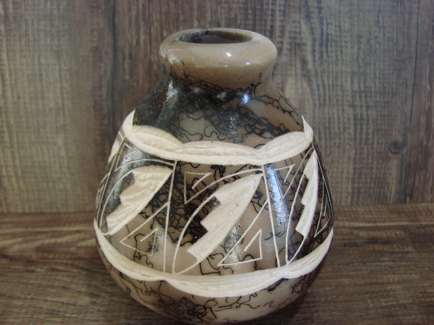 Native American Navajo Indian Horse Hair Pottery by Vail