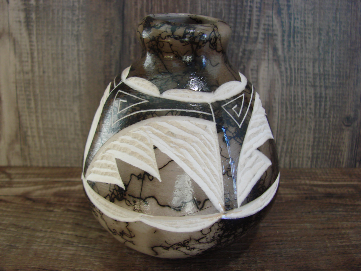 Native American Navajo Indian Horse Hair Pottery by Vail