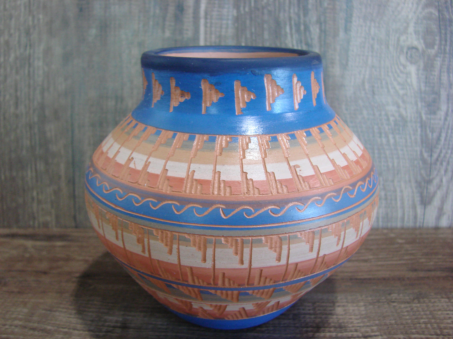 Native American Hand Etched & Hand Painted Pottery - Gilmore