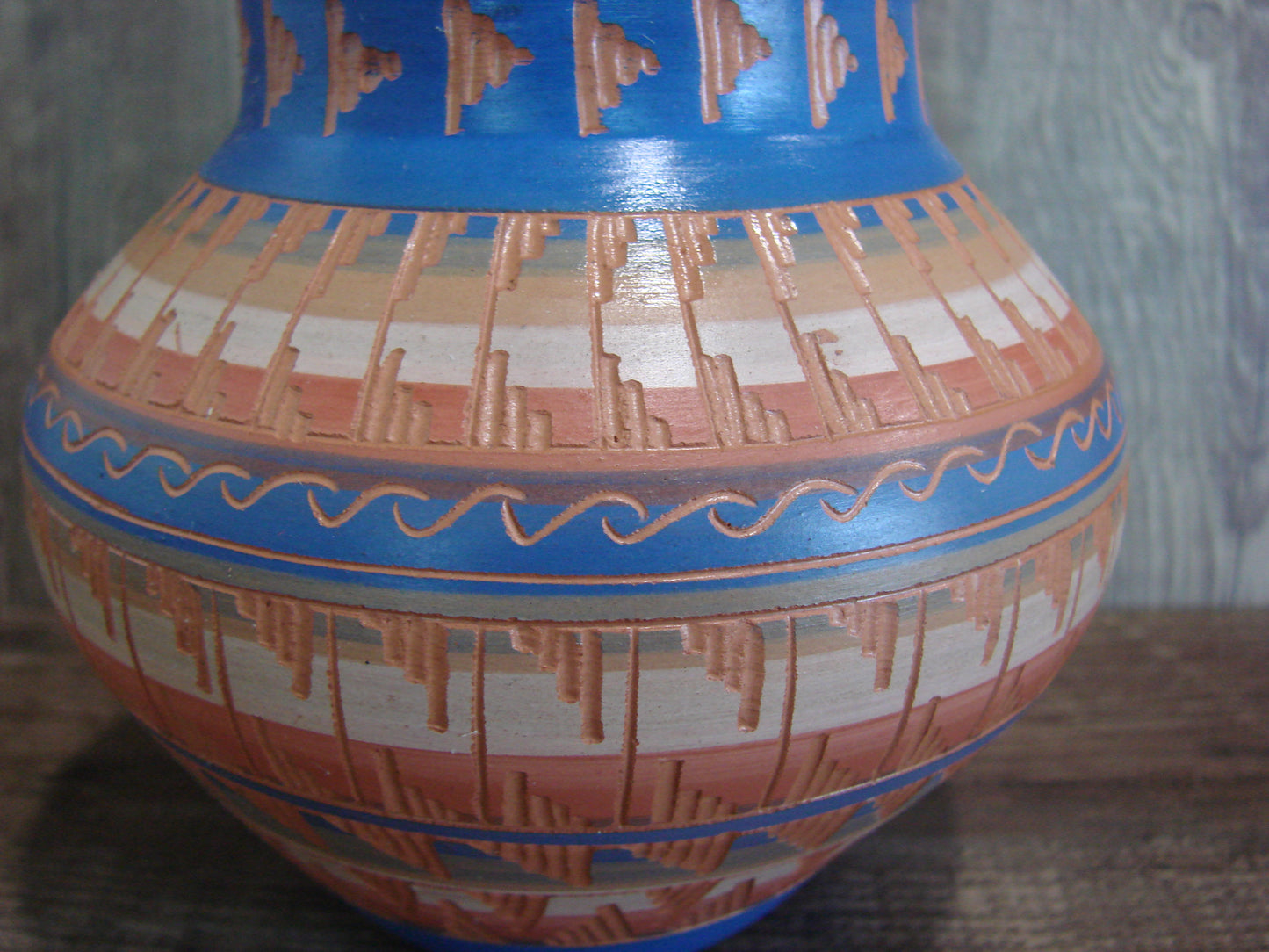 Native American Hand Etched & Hand Painted Pottery - Gilmore