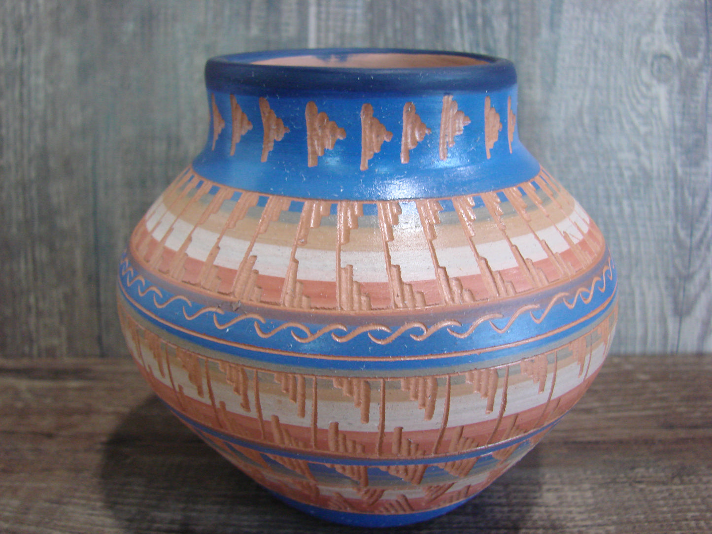 Native American Hand Etched & Hand Painted Pottery - Gilmore