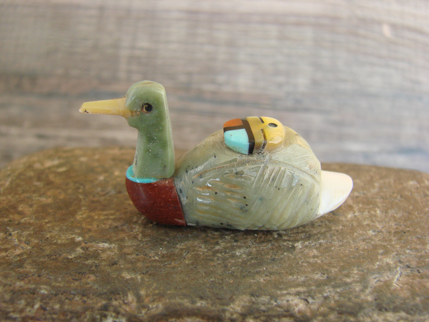 Native American Zuni Hand Carved Duck Fetish - Boone