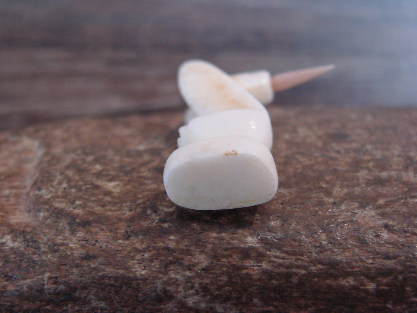 Native American Indian Hand Carved Alabaster Hummingbird Fetish - B. Phillips