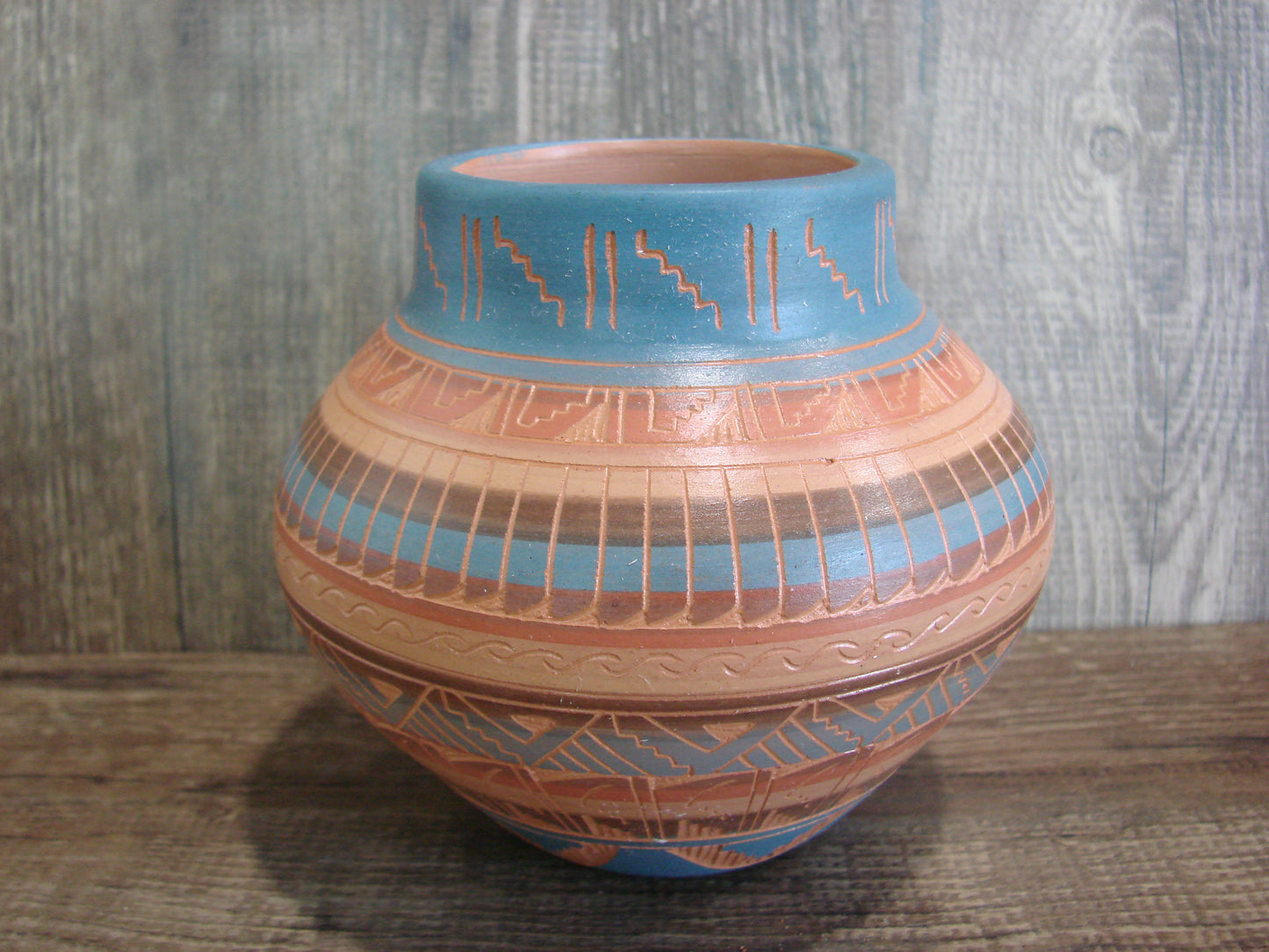 Native American Hand Etched & Hand Painted Pottery - Gilmore