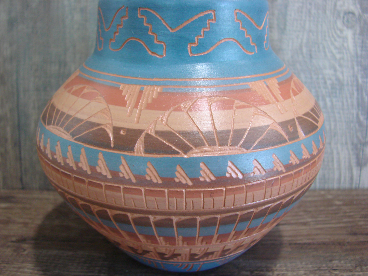 Native American Hand Etched & Hand Painted Pottery - Gilmore