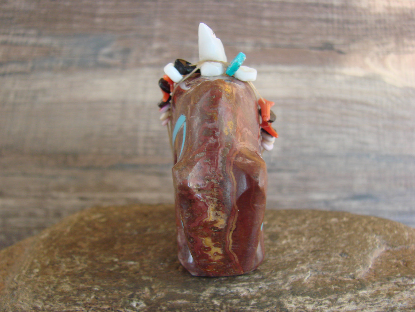 Native American Zuni Hand Carved Heart Line Bear Fetish- Laiwakete