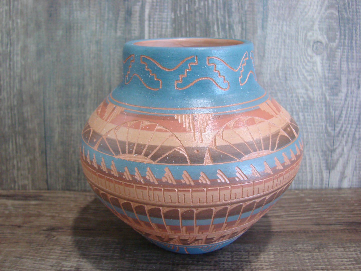 Native American Hand Etched & Hand Painted Pottery - Gilmore
