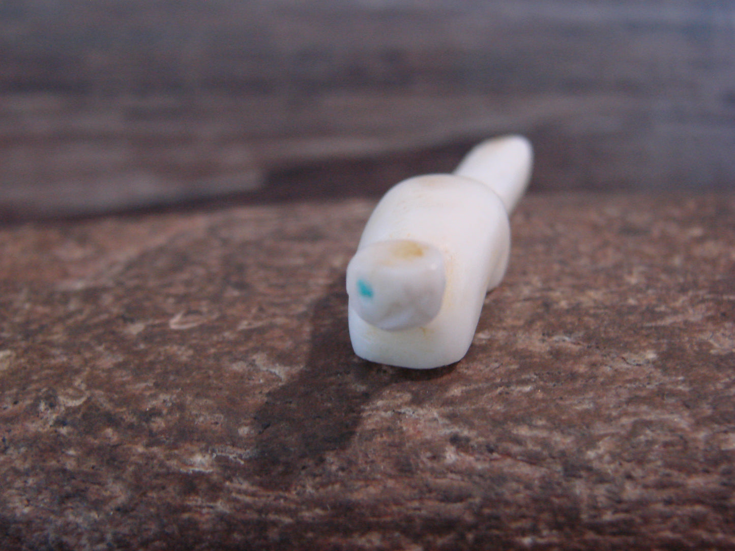 Native American Indian Hand Carved Alabaster Otter Fetish - B. Phillips