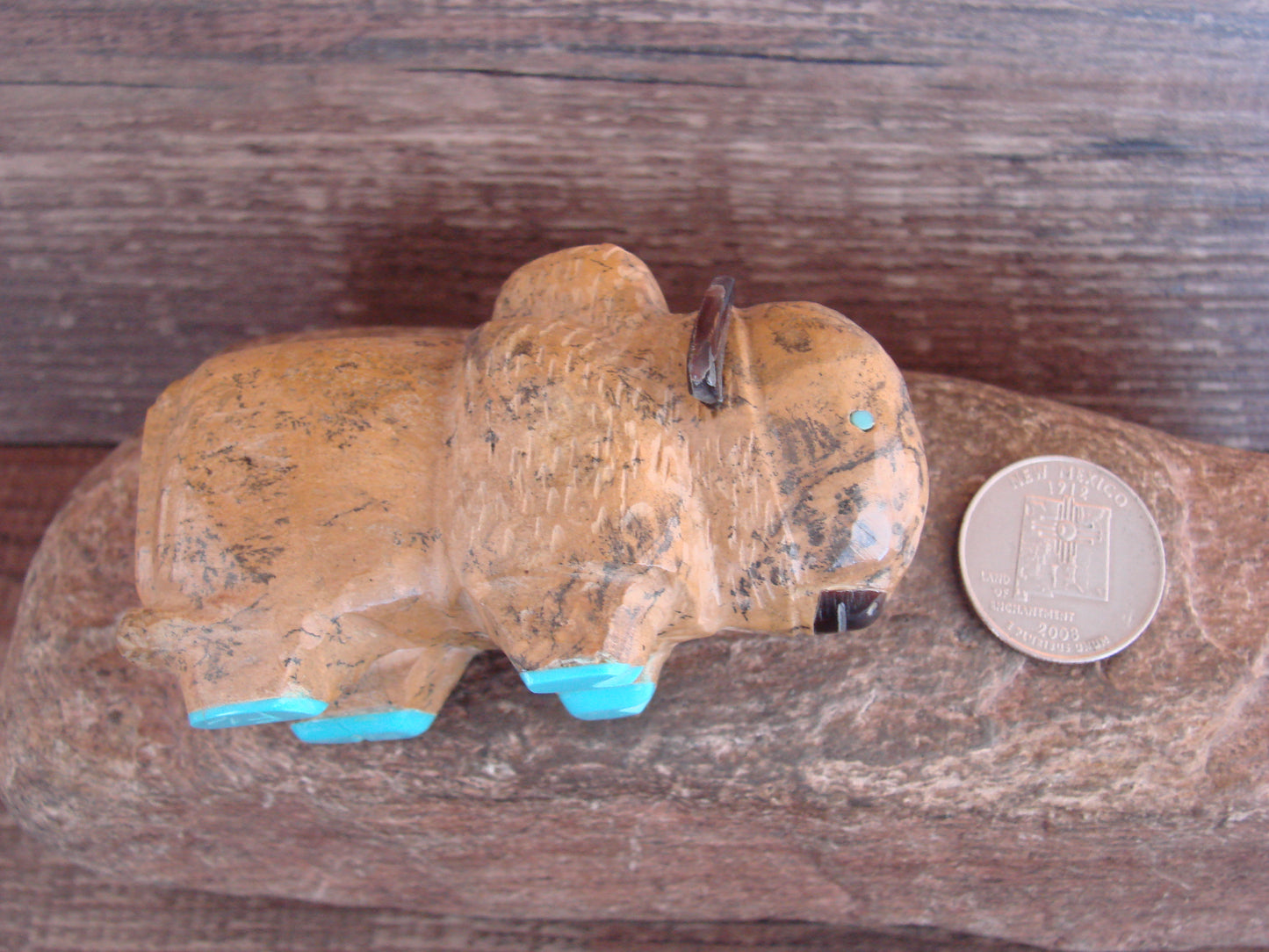 Native American Zuni Indian Jasper Buffalo Fetish by Leekya