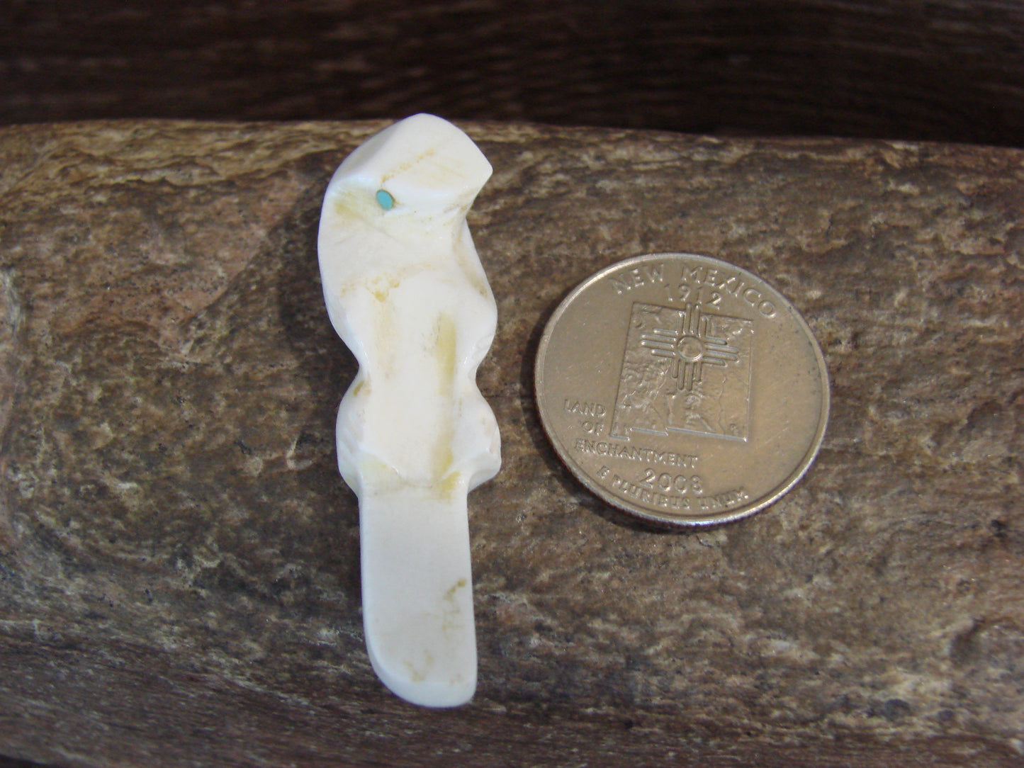 Native American Indian Hand Carved Alabaster Otter Fetish - B. Phillips