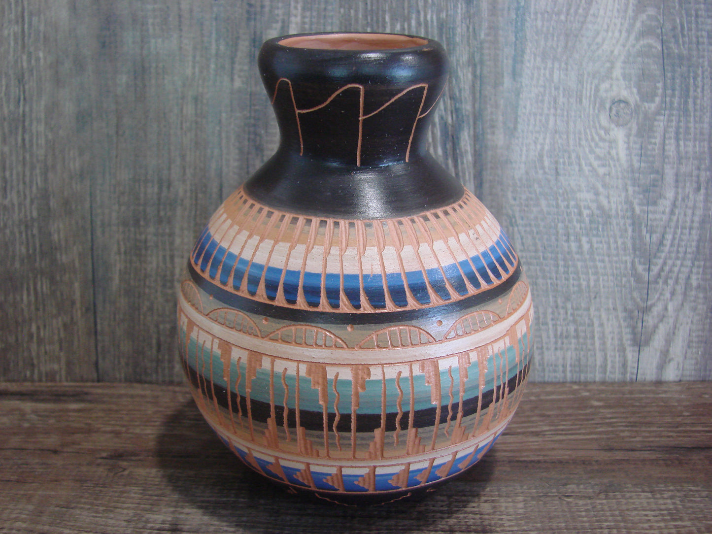 Native American Hand Etched & Hand Painted Pottery - Gilmore
