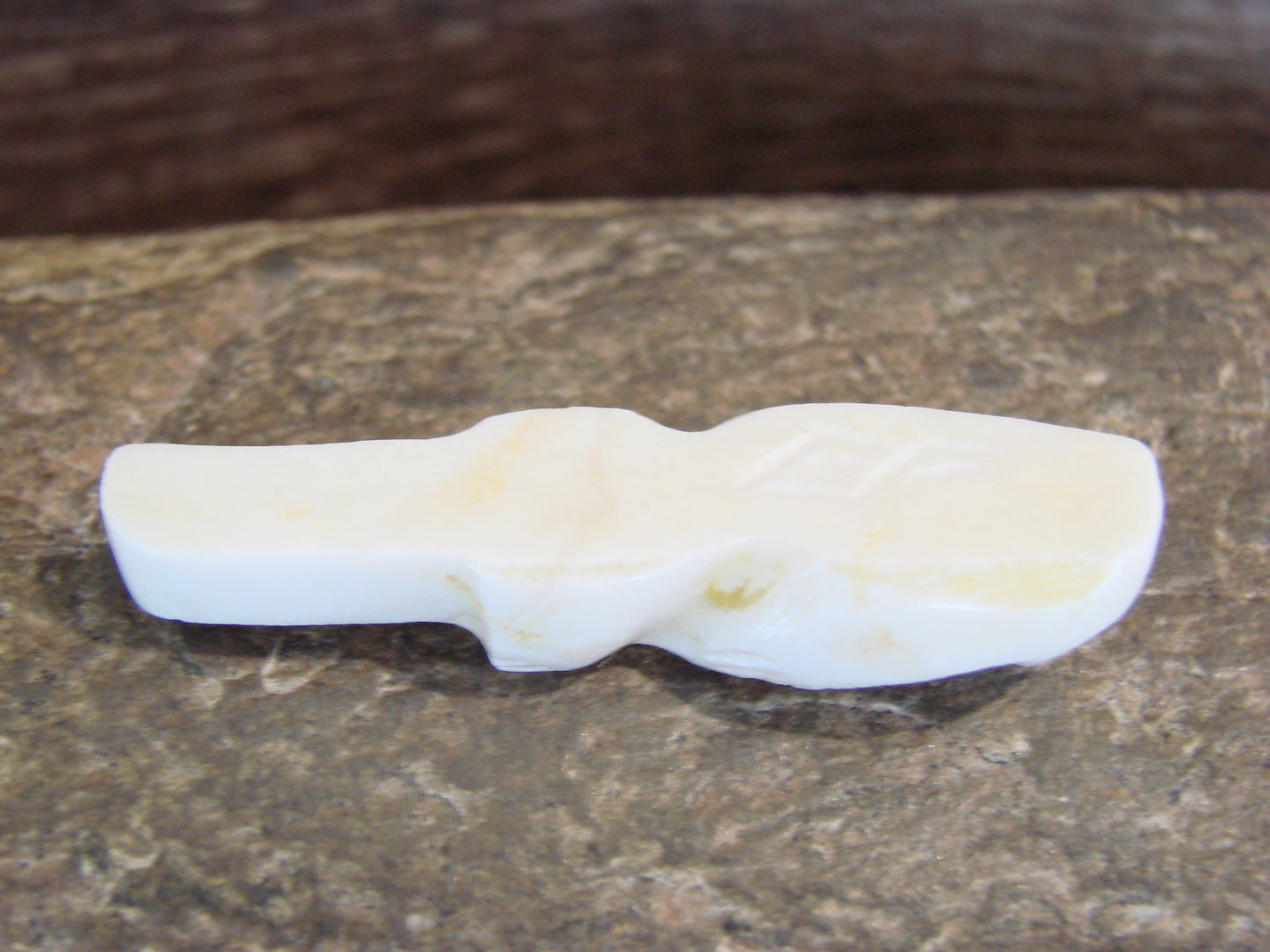 Native American Indian Hand Carved Alabaster Otter Fetish - B. Phillips