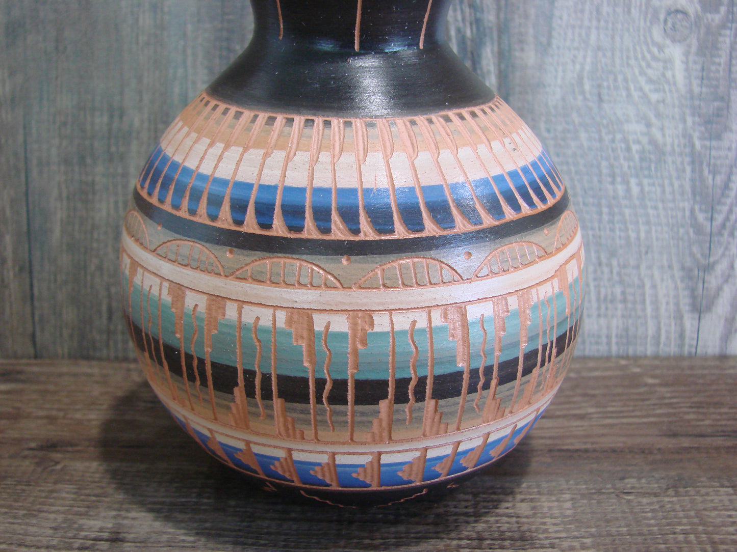 Native American Hand Etched & Hand Painted Pottery - Gilmore