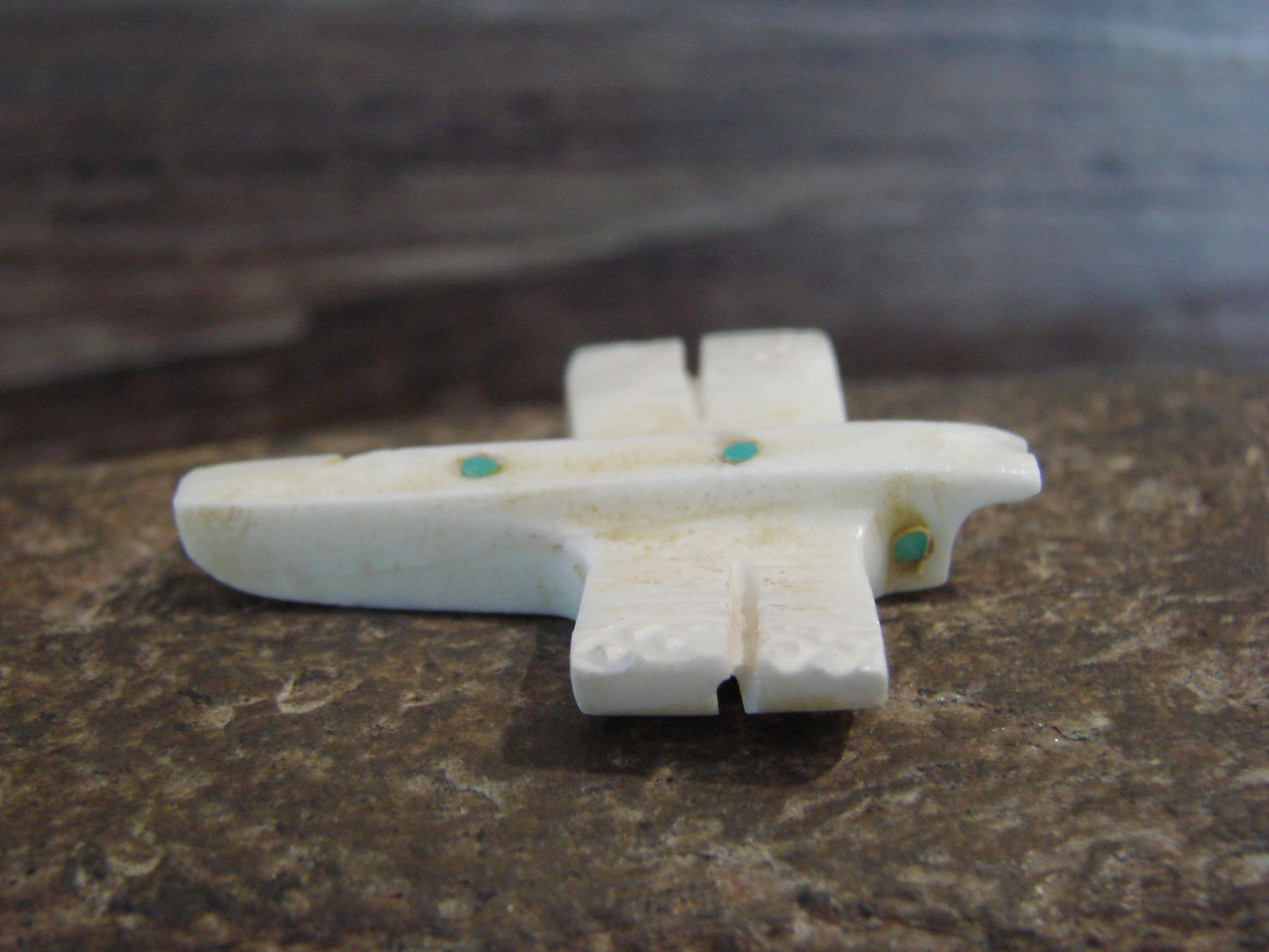 Native American Indian Hand Carved Alabaster Dragonfly Fetish - B. Phillips