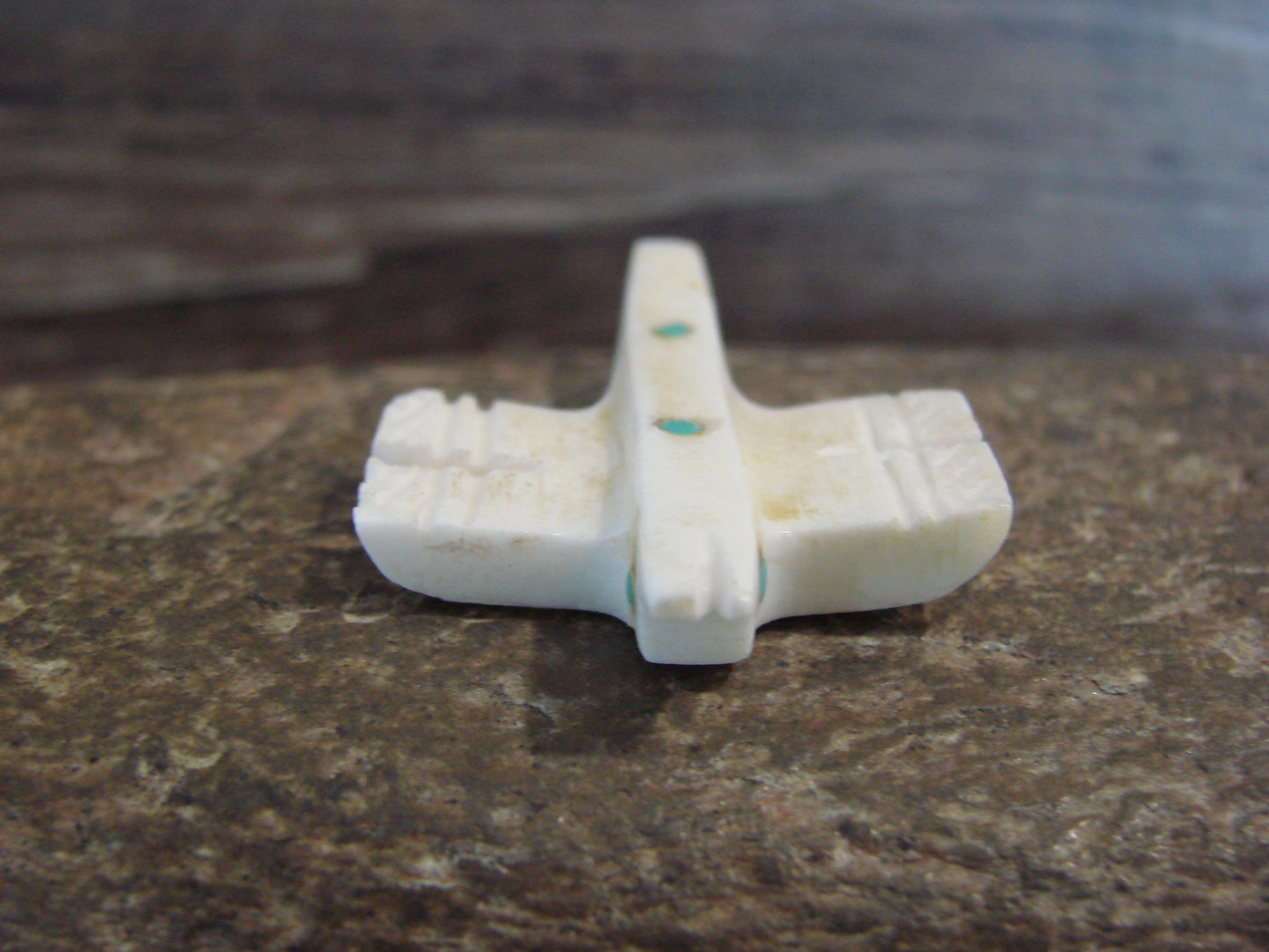 Native American Indian Hand Carved Alabaster Dragonfly Fetish - B. Phillips