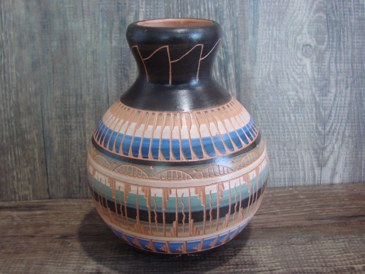 Native American Hand Etched & Hand Painted Pottery - Gilmore