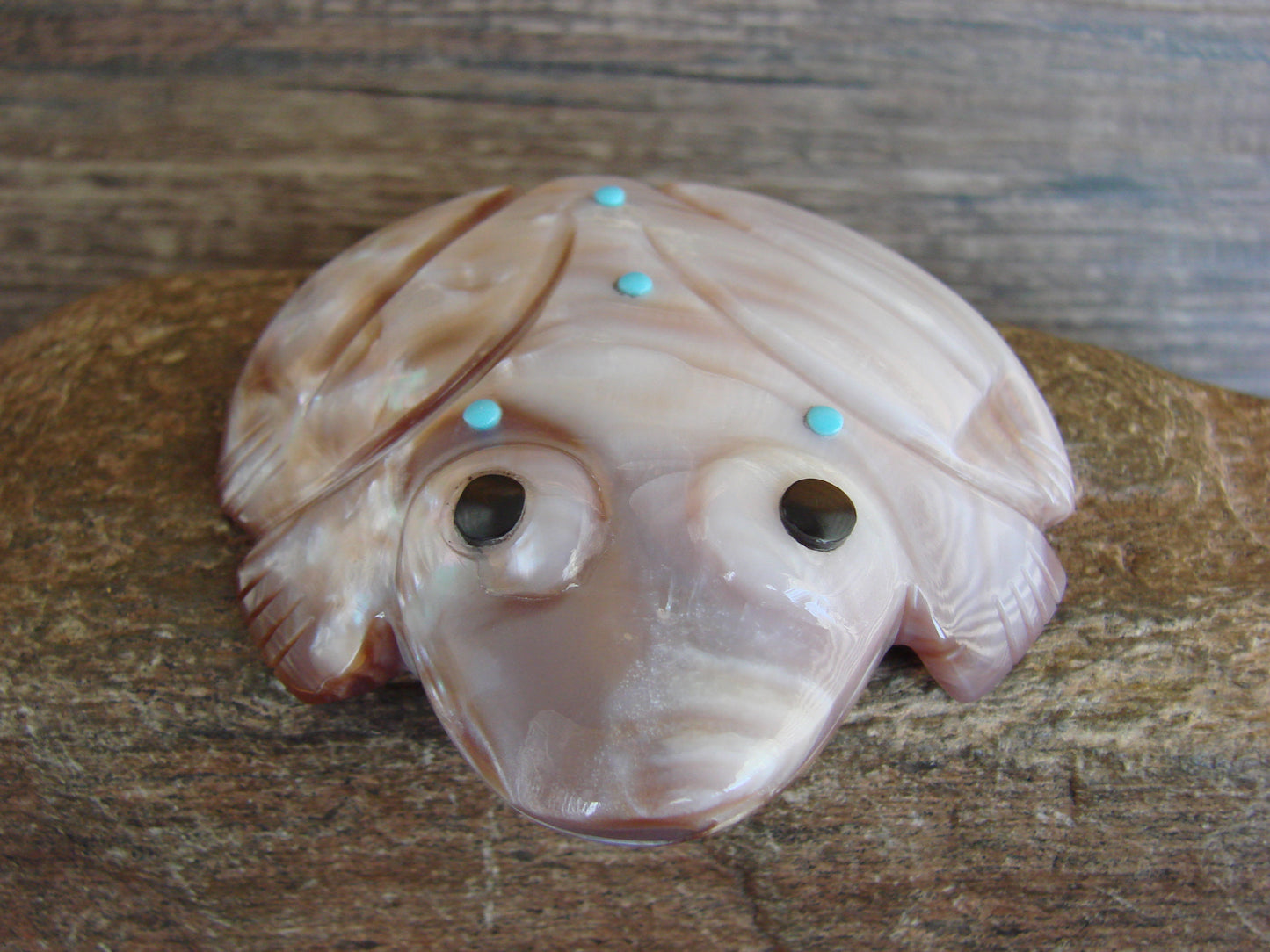 Native American Zuni Indian Shell Frog Fetish by Lunasee