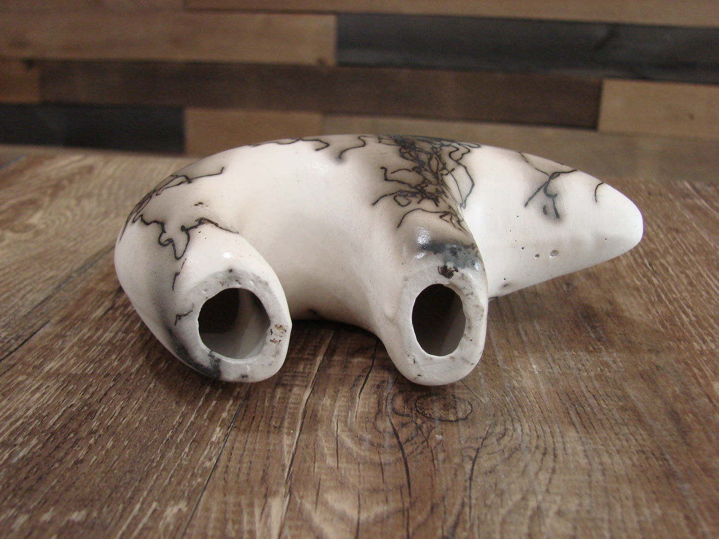 Small Native American Pottery Horse Hair Bear Sculpture by Vail