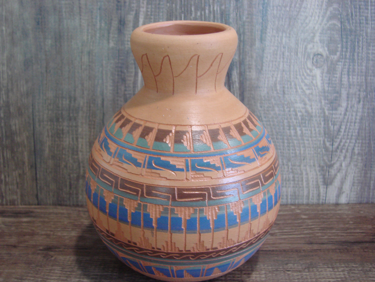 Native American Hand Etched & Hand Painted Pottery - Gilmore