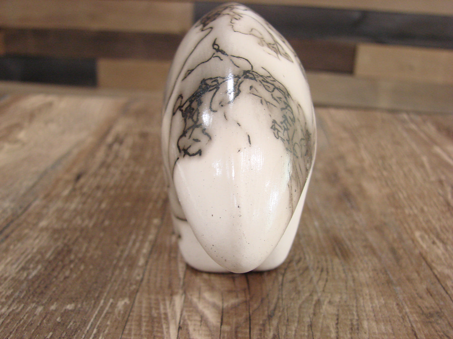 Small Native American Pottery Horse Hair Bear Sculpture by Vail