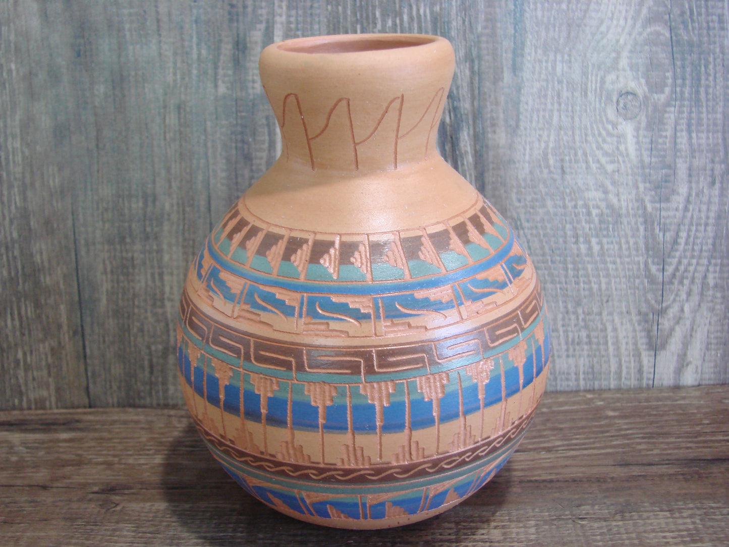 Native American Hand Etched & Hand Painted Pottery - Gilmore