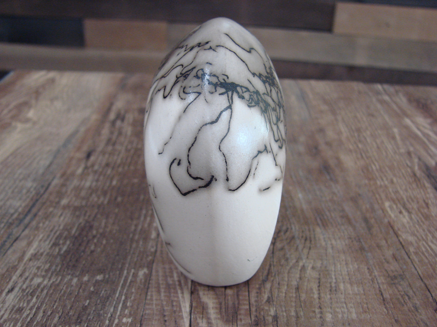 Small Native American Pottery Horse Hair Bear Sculpture by Vail