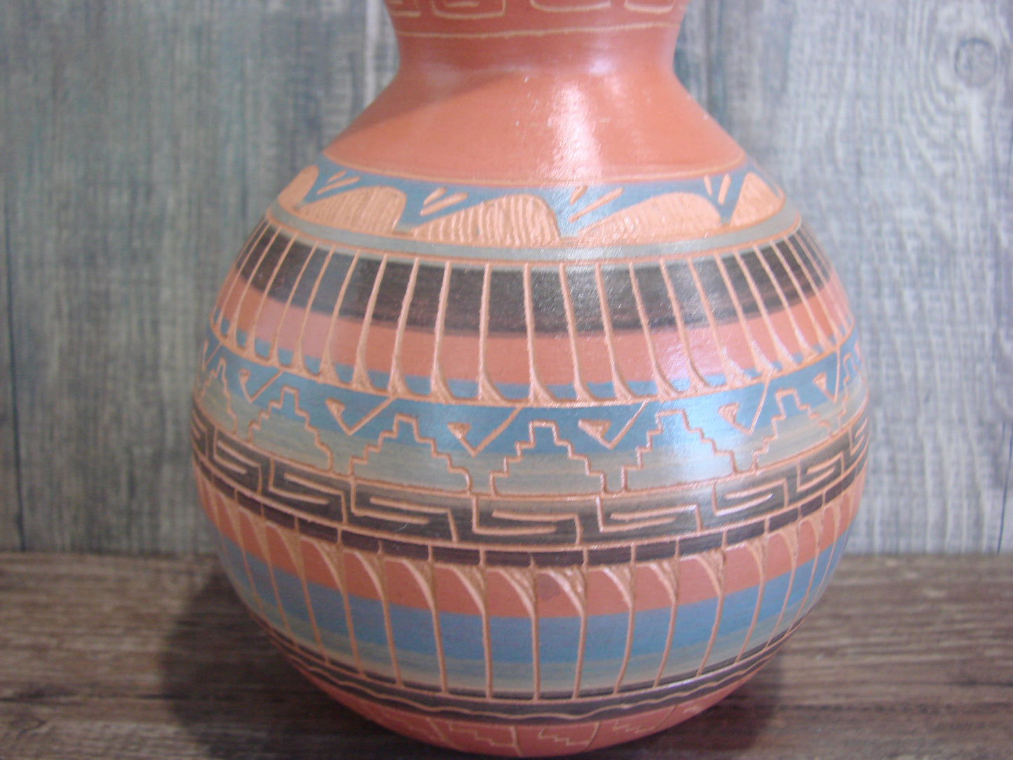 Native American Hand Etched & Hand Painted Pottery - Gilmore