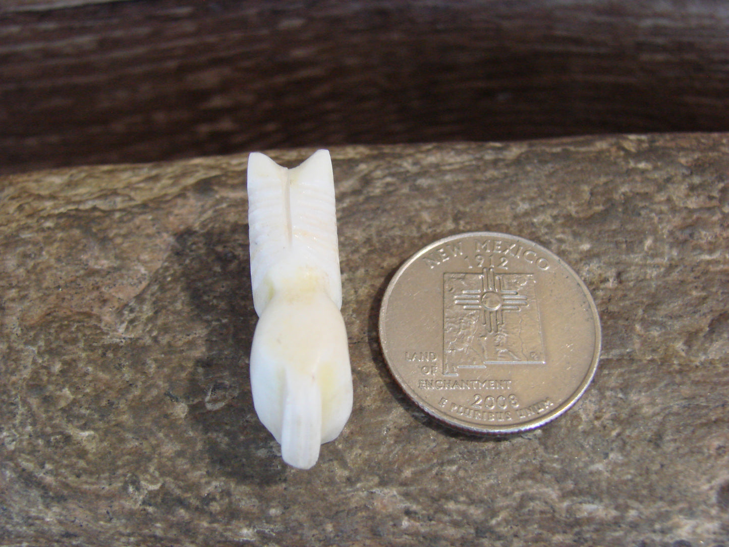 Native American Indian Hand Carved Alabaster Horse Fetish - B. Phillips