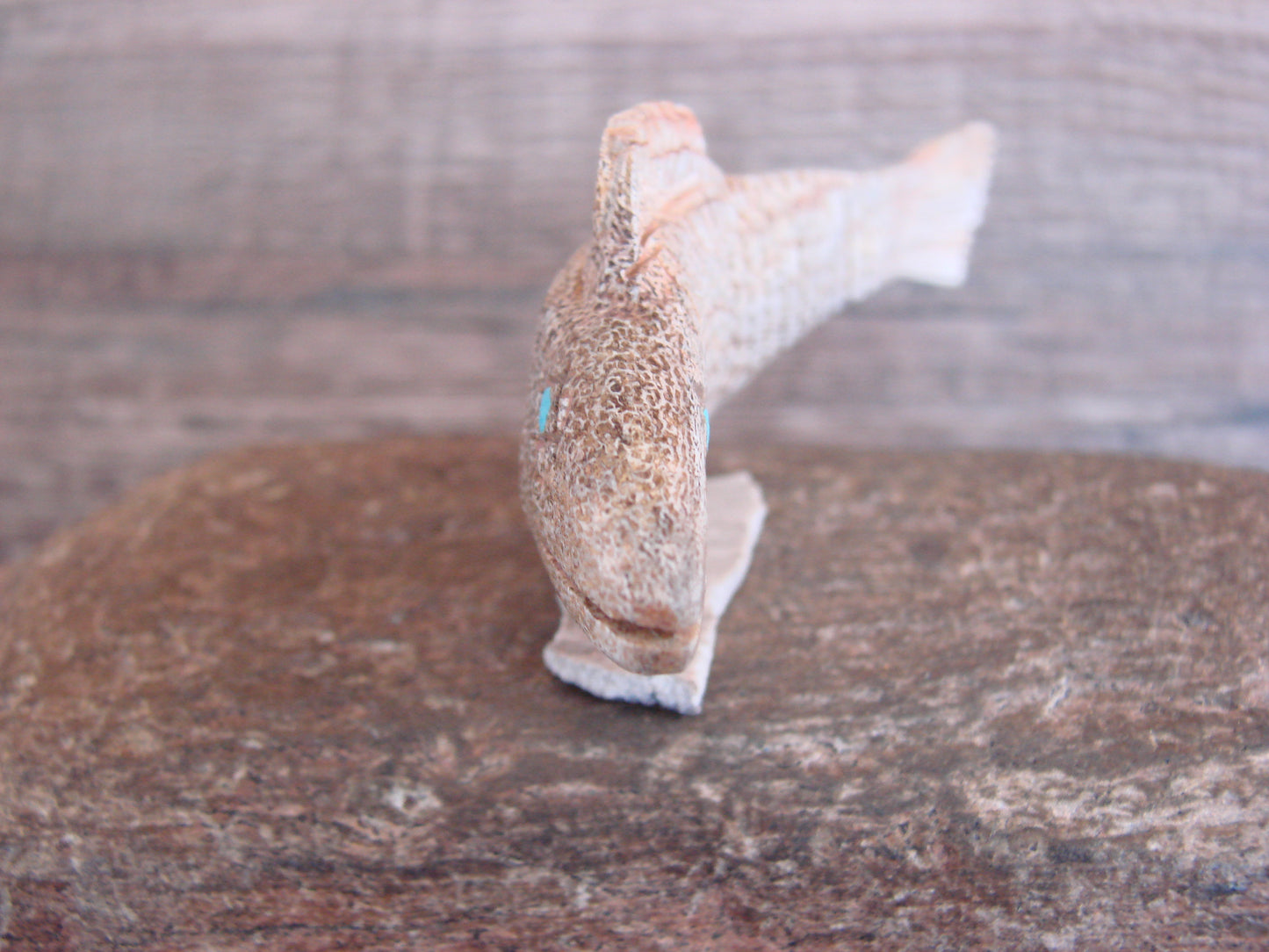 Native American Zuni Indian Hand Carved Antler Fish Fetish- Etsate