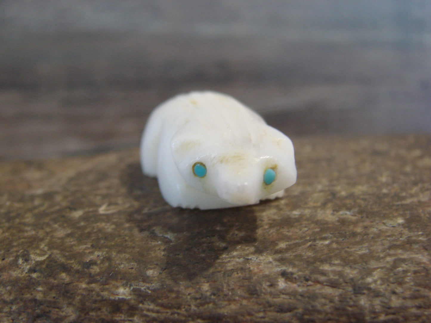 Native American Indian Hand Carved Alabaster Badger Fetish - B. Phillips