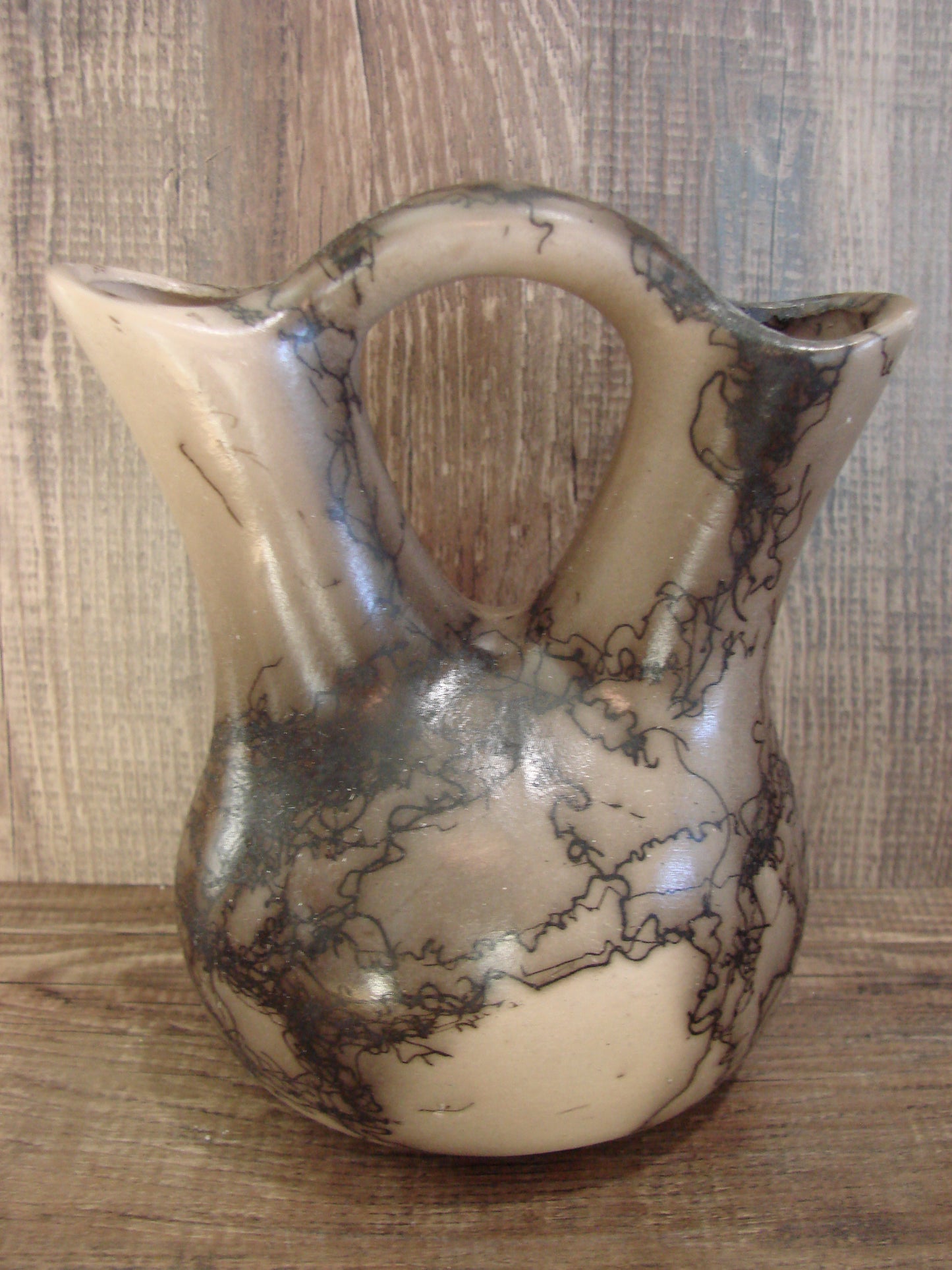 Small Native American Horse Hair Wedding Vase Pottery by Vail