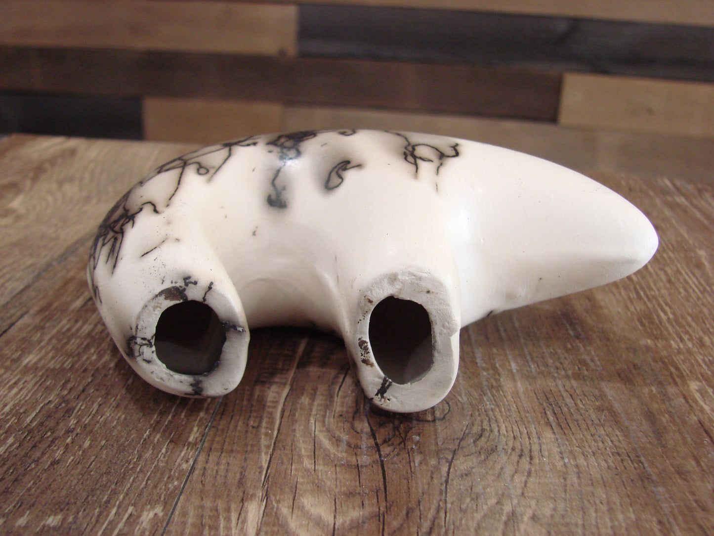 Small Native American Pottery Horse Hair Bear Sculpture by Vail