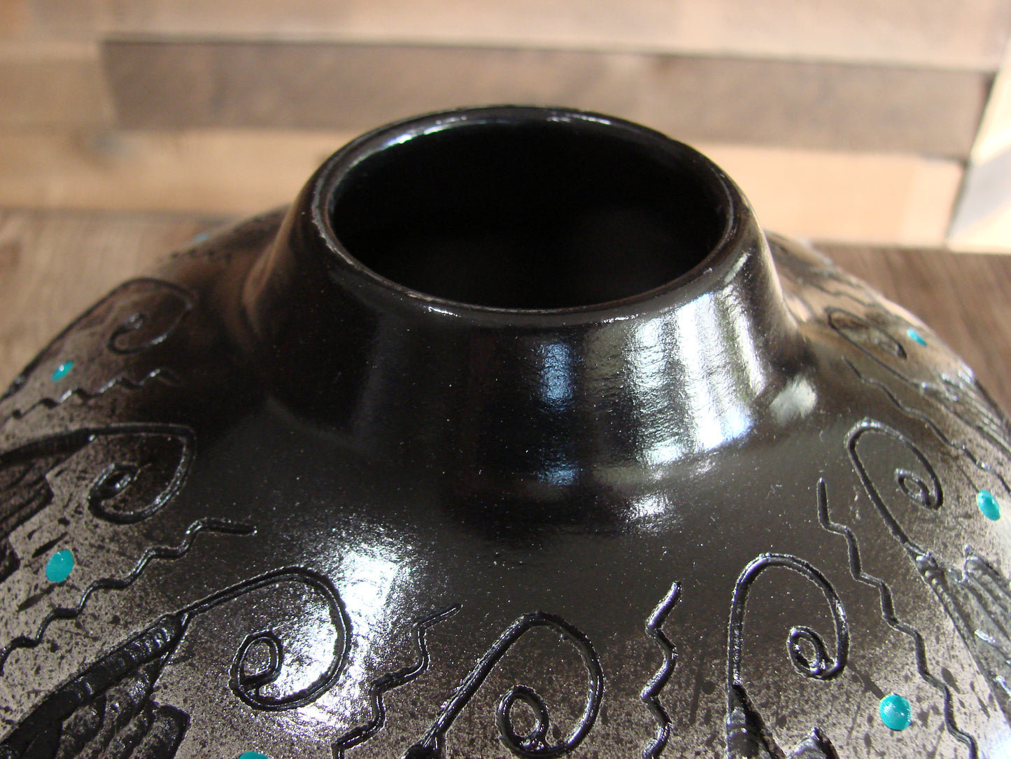 Native American Hand Etched Pottery Signed by Dewayne & Eskeets