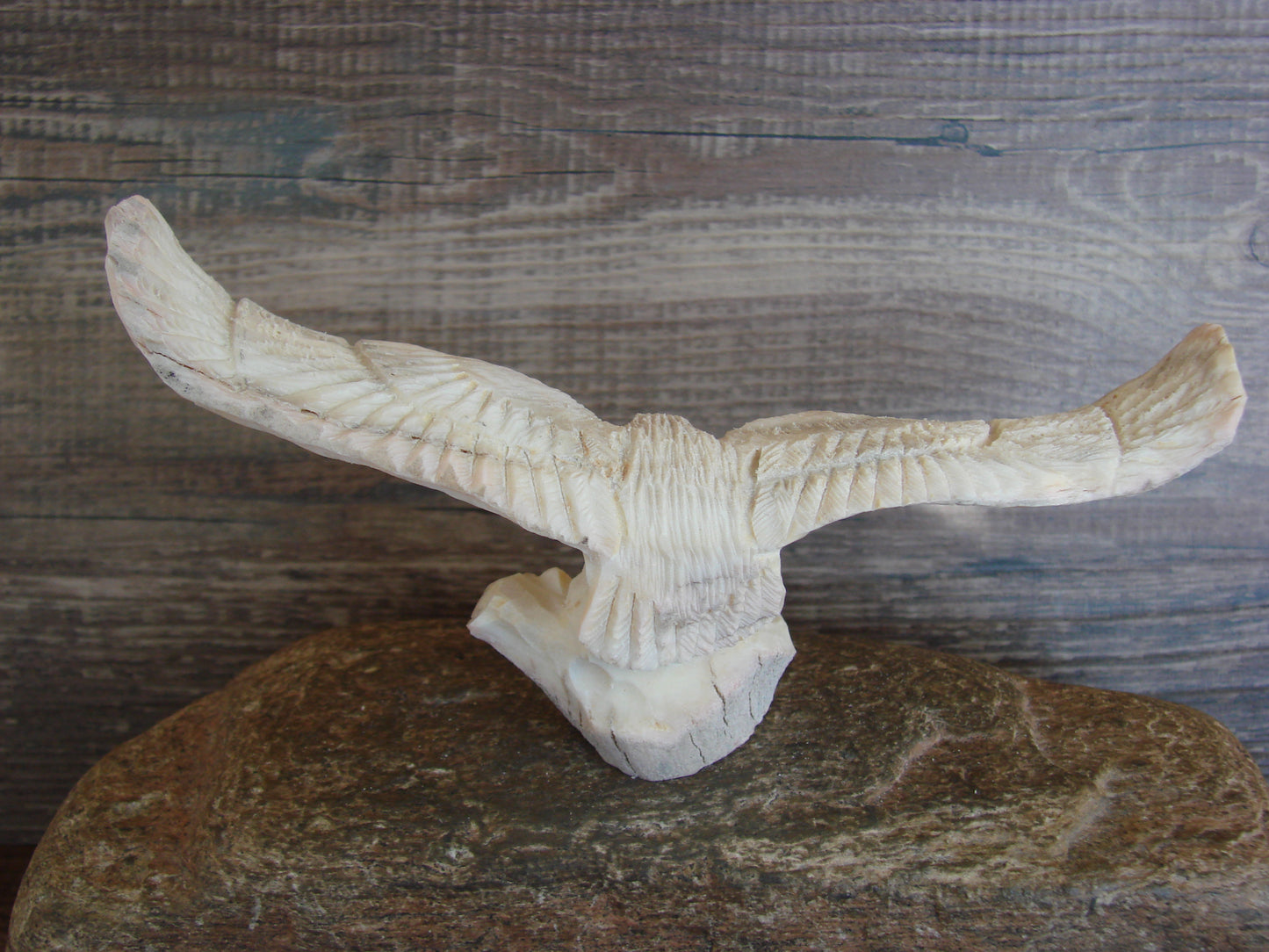 Native American Zuni Indian Hand Carved Antler Eagle Fetish - Malie