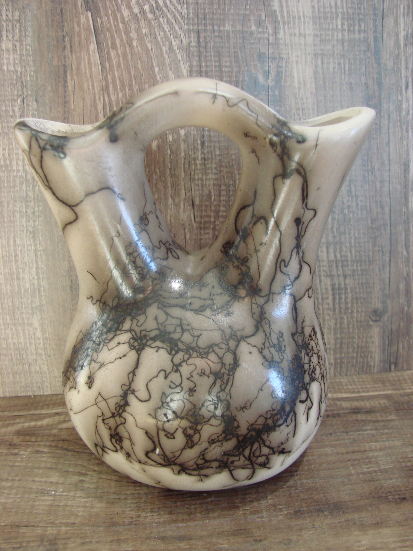 Small Native American Horse Hair Wedding Vase Pottery by Vail