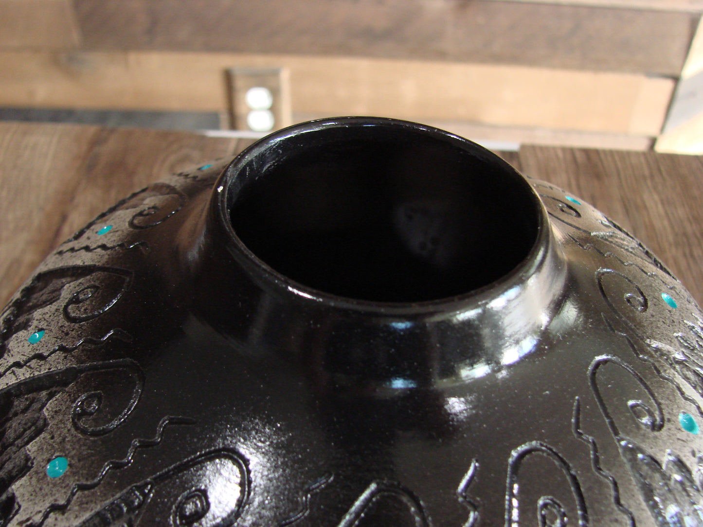 Native American Hand Etched Pottery Signed by Dewayne & Eskeets