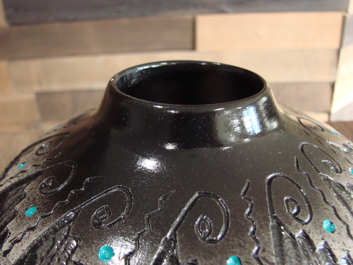 Native American Hand Etched Pottery Signed by Dewayne & Eskeets