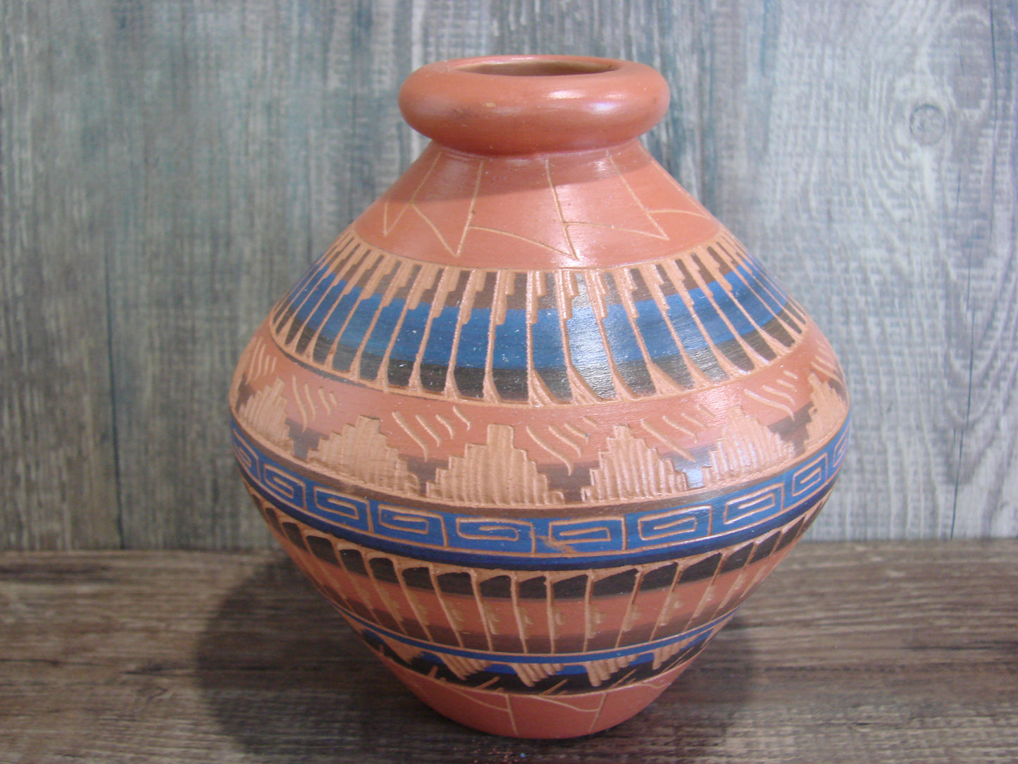 Native American Hand Etched & Hand Painted Pottery - Gilmore