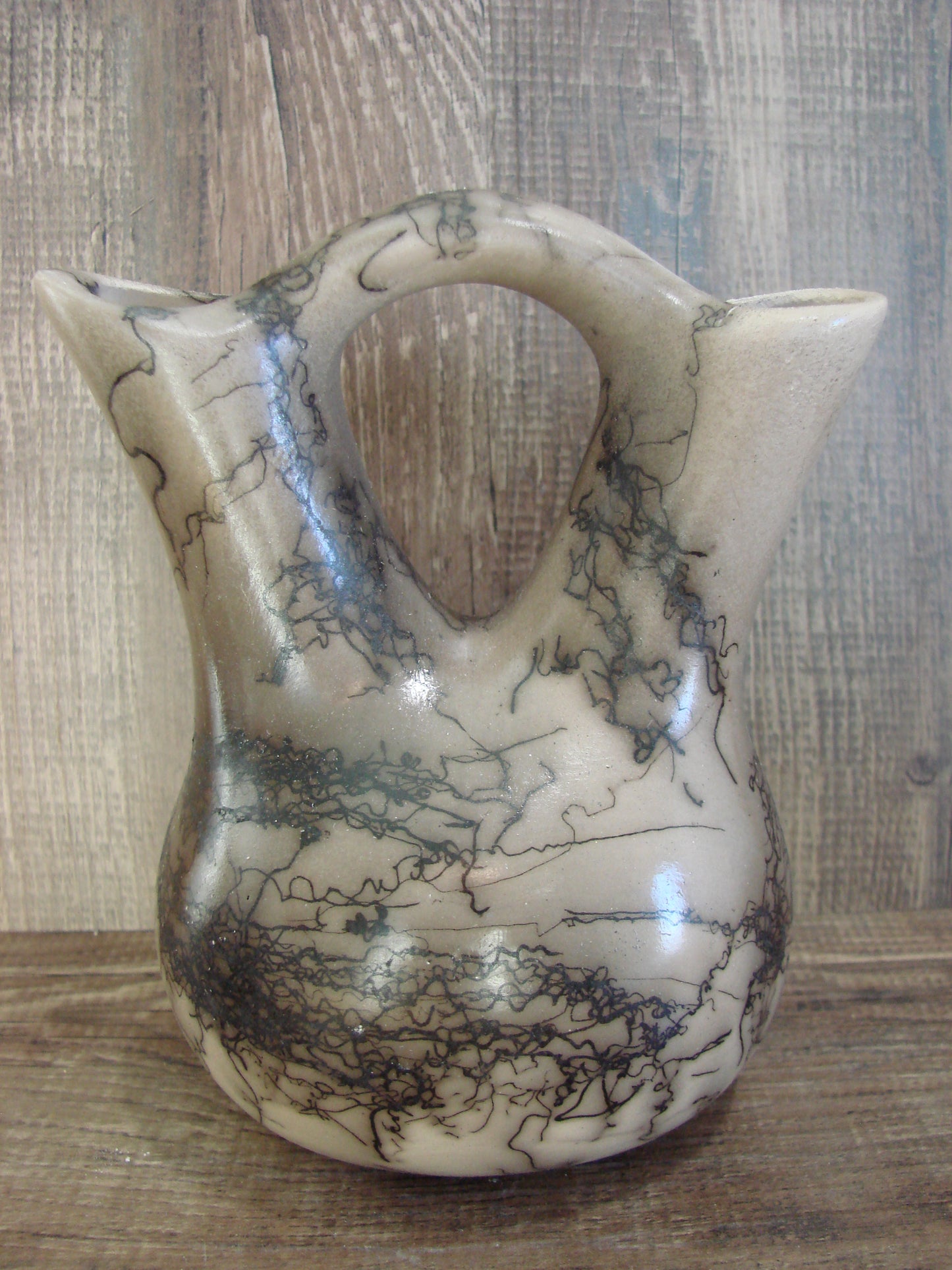 Small Native American Horse Hair Wedding Vase Pottery by Vail