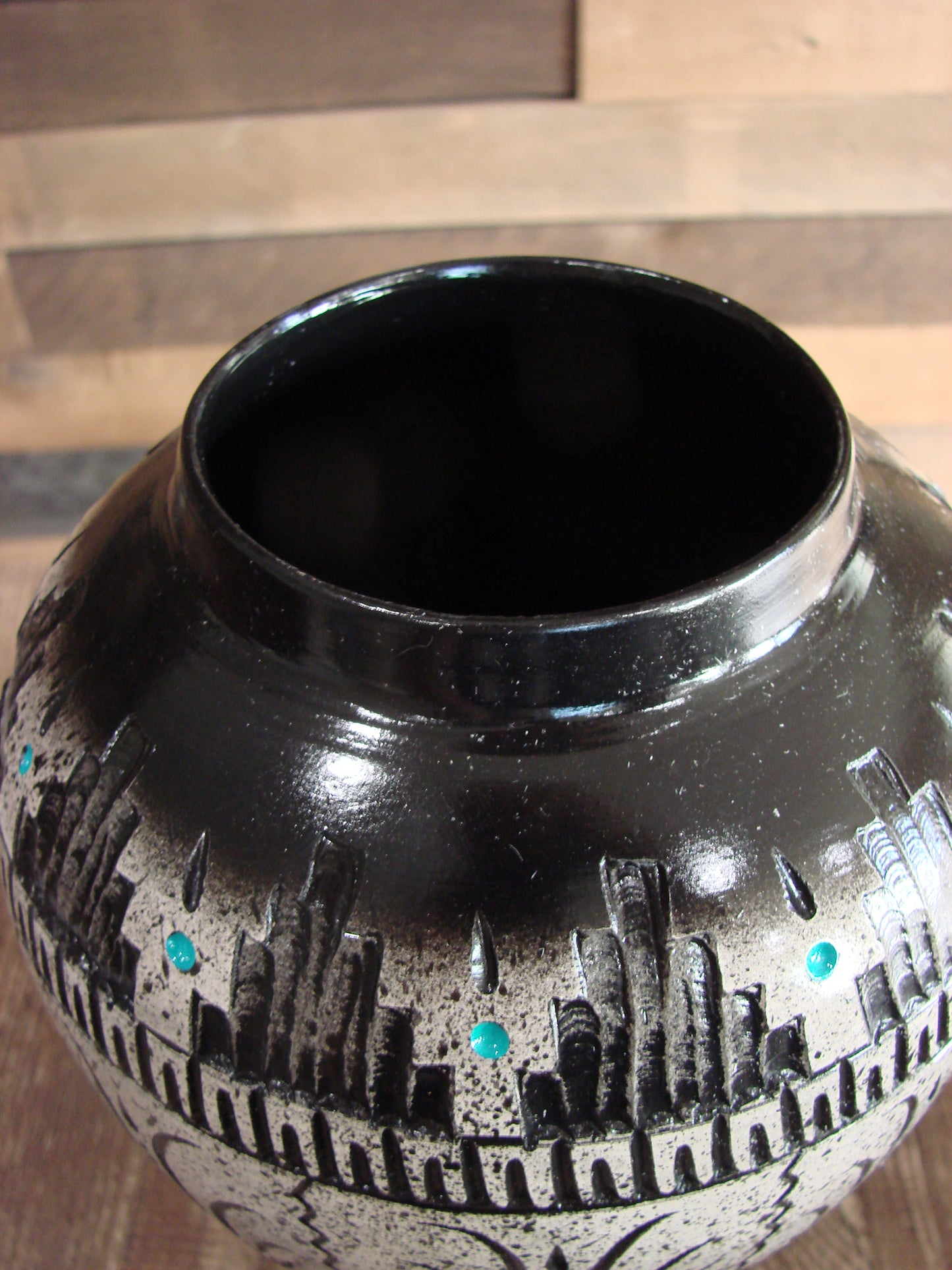 Native American Hand Etched Pottery Signed by Dewayne & Eskeets