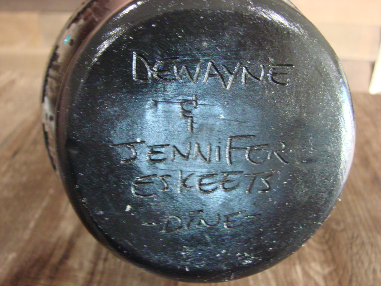 Native American Hand Etched Pottery Signed by Dewayne & Eskeets