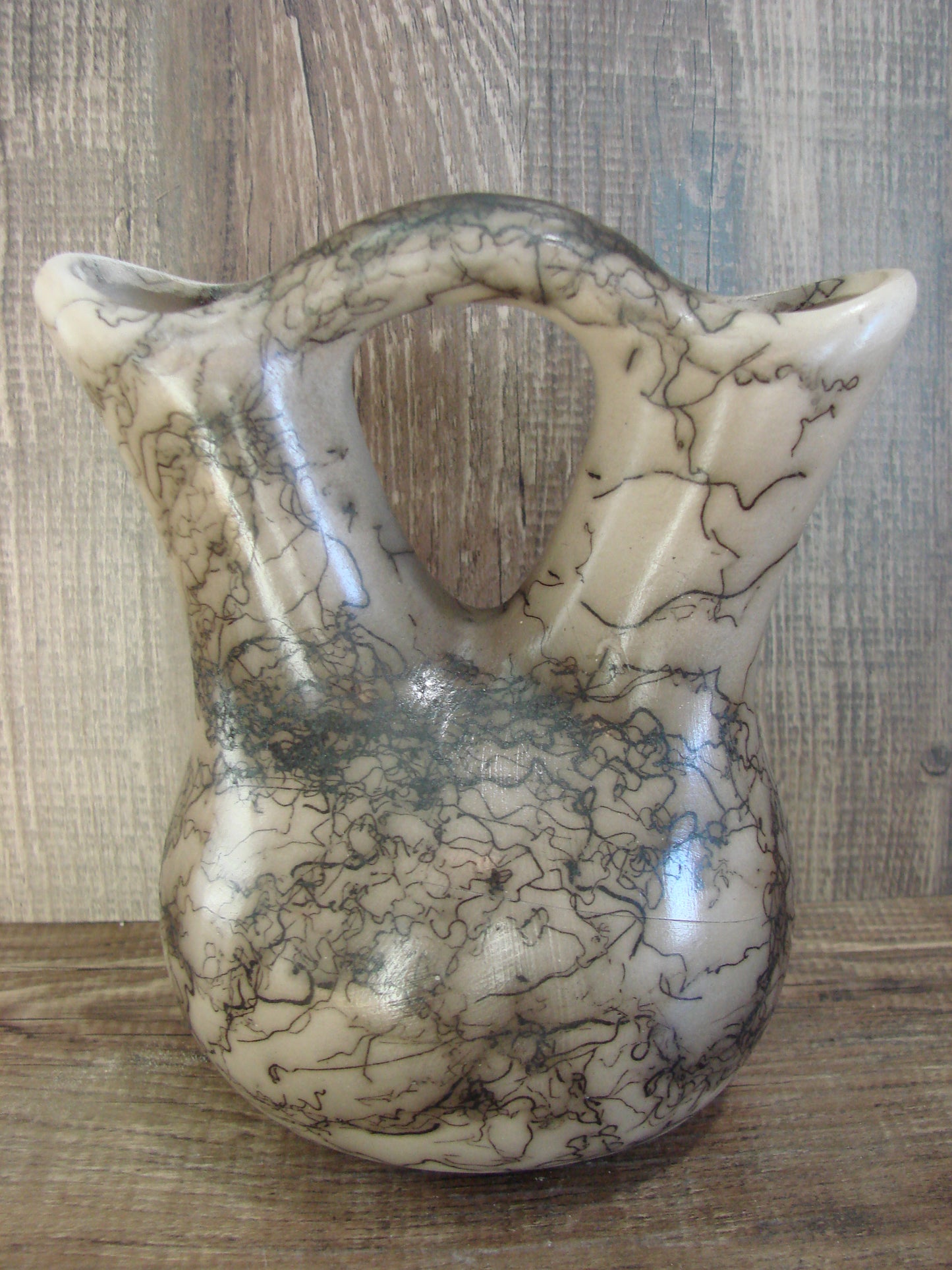 Small Native American Horse Hair Wedding Vase Pottery by Vail