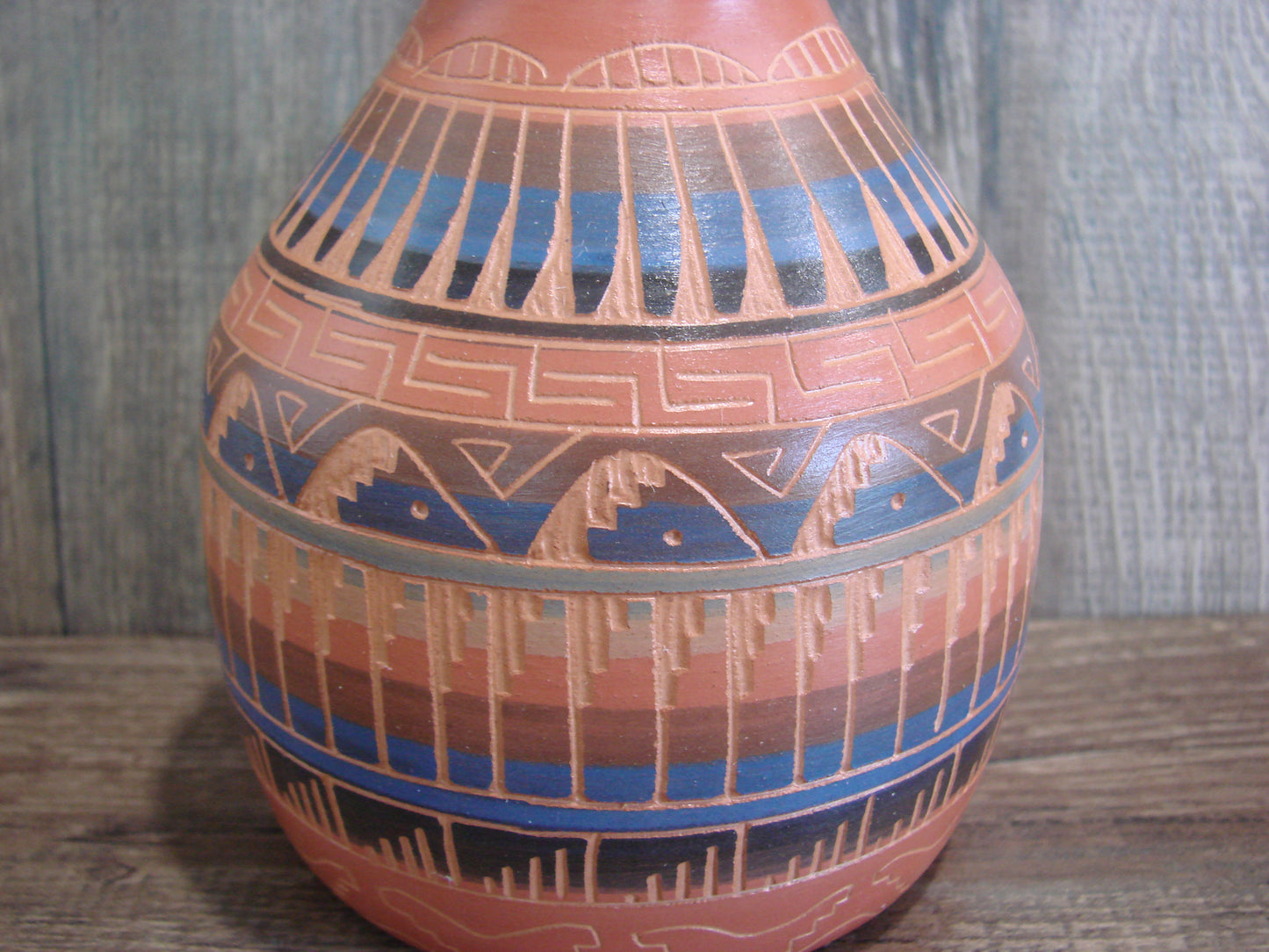 Native American Hand Etched & Hand Painted Pottery - Gilmore