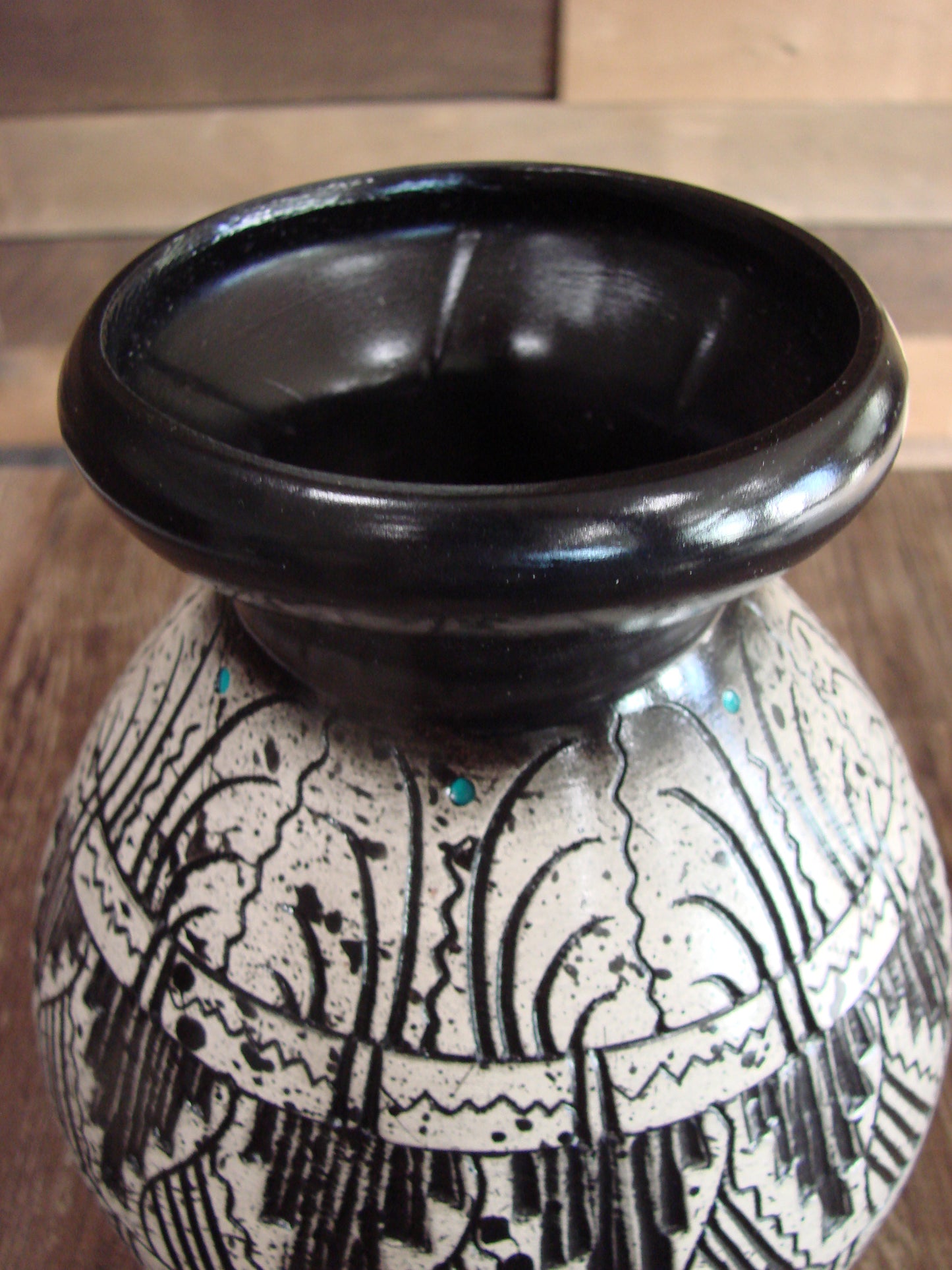 Native American Hand Etched Pottery Signed by Dewayne & Eskeets