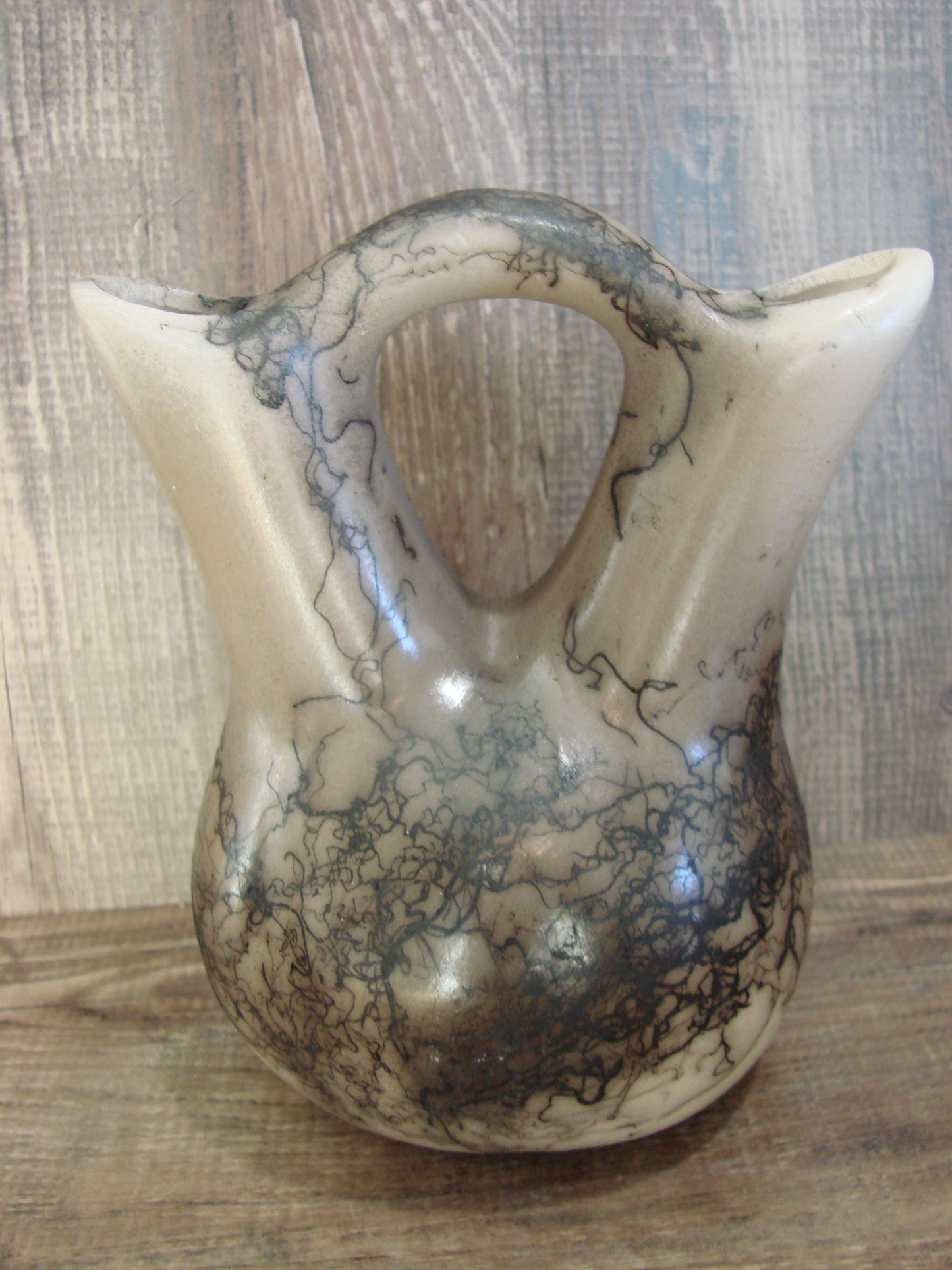Small Native American Horse Hair Wedding Vase Pottery by Vail