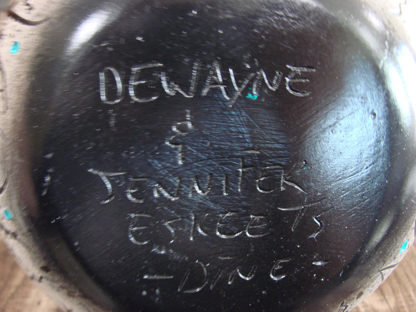 Native American Hand Etched Pottery Signed by Dewayne & Eskeets