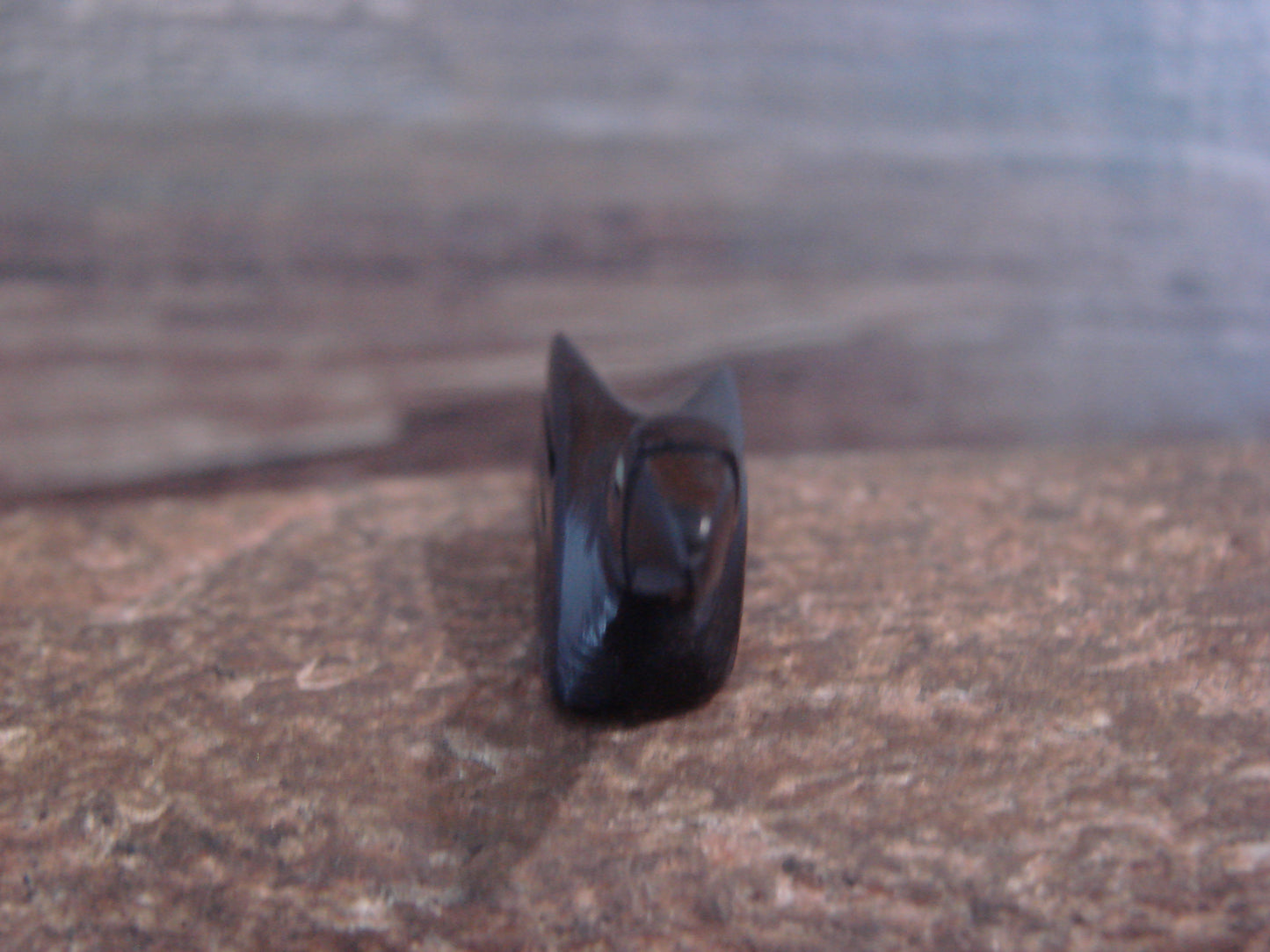 Native American Indian Hand Carved Jet Raven Fetish - B. Phillips